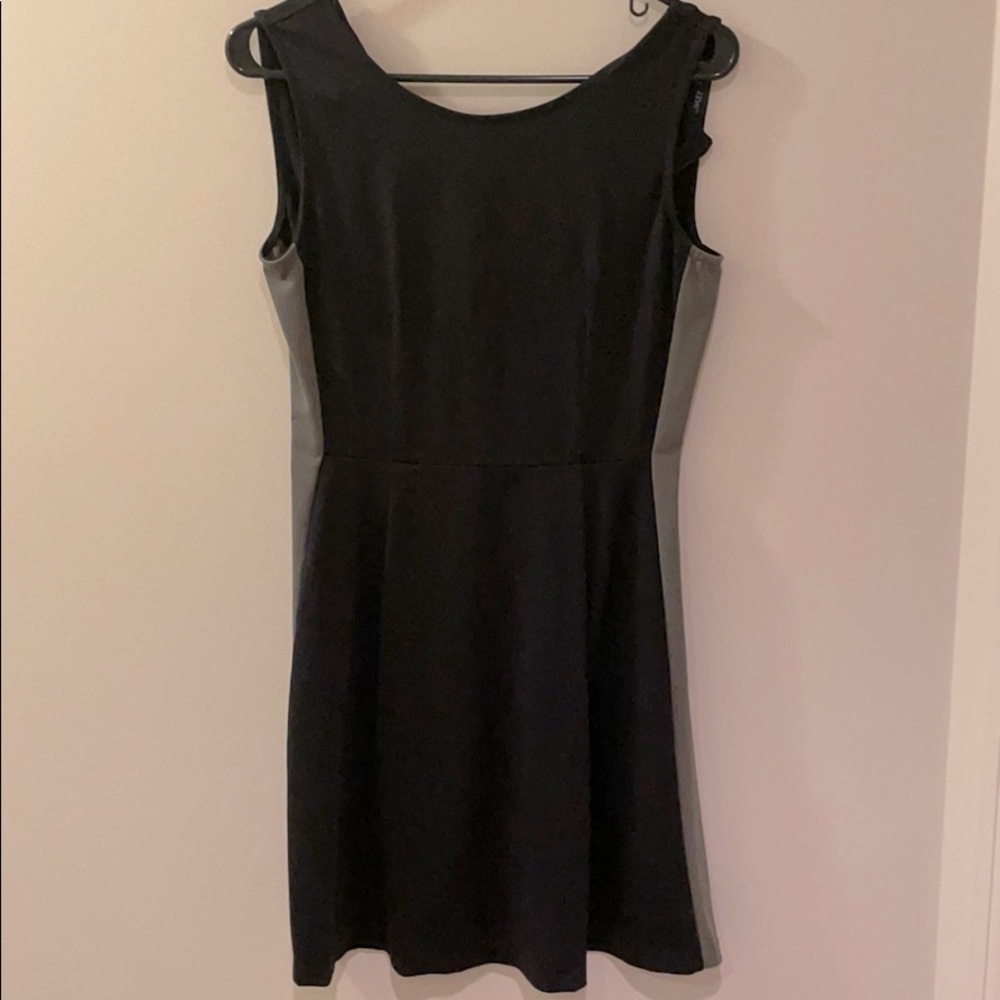 Black dress with army green side panel. Small.